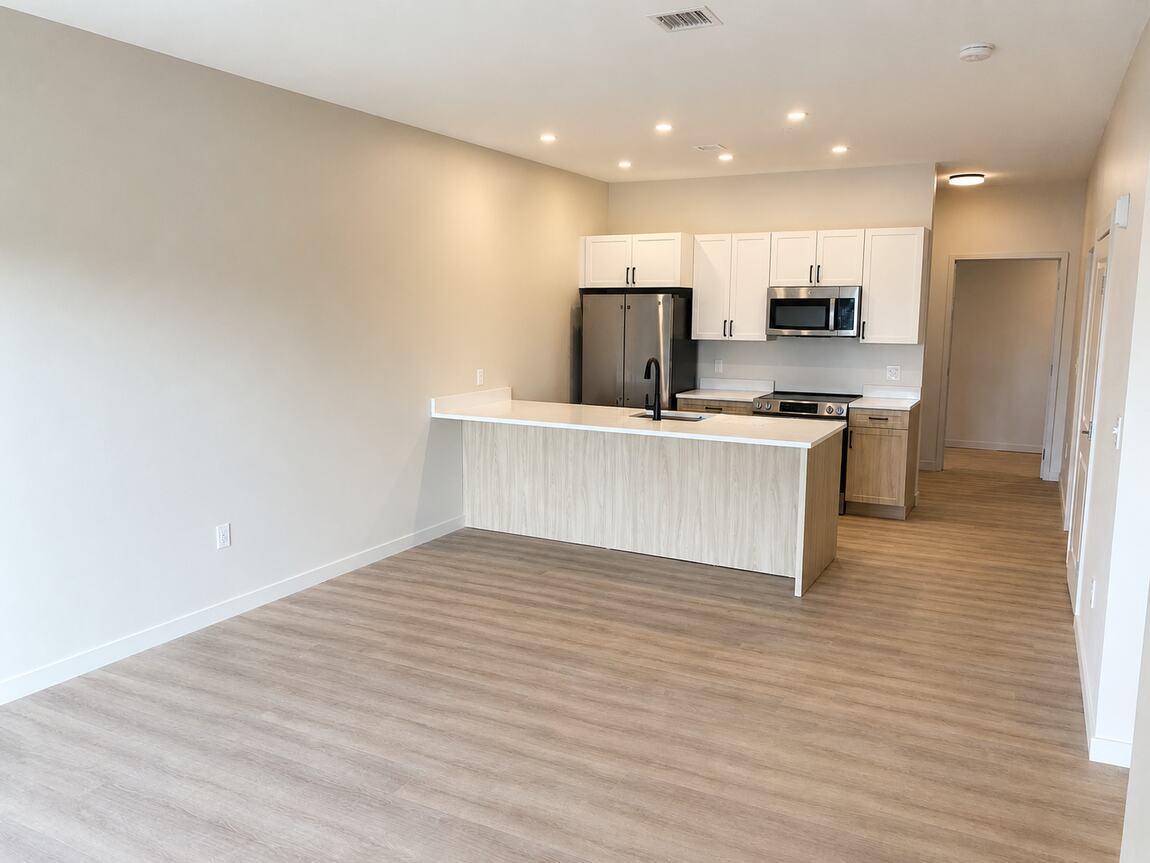 Wide-plank flooring throughout